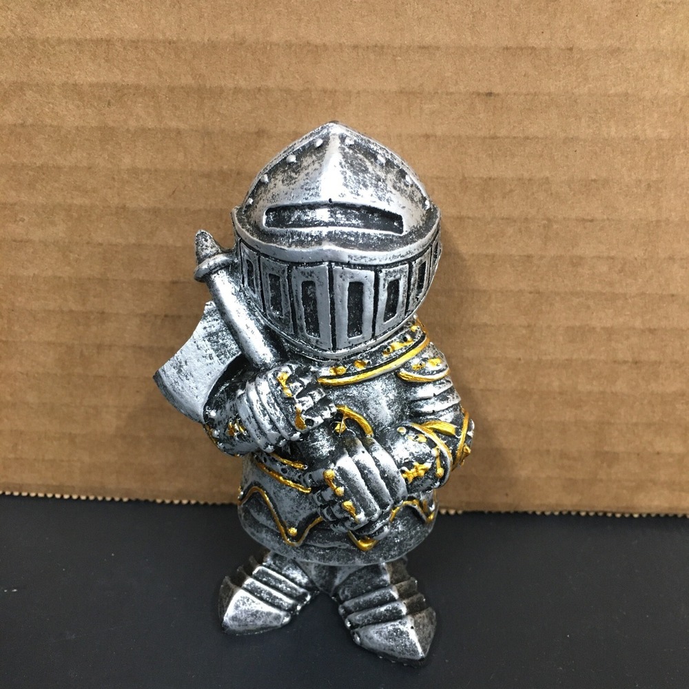 Knight Garden Gnomes Decorations Funny Medieval War Sculpture Army Guard (Read)